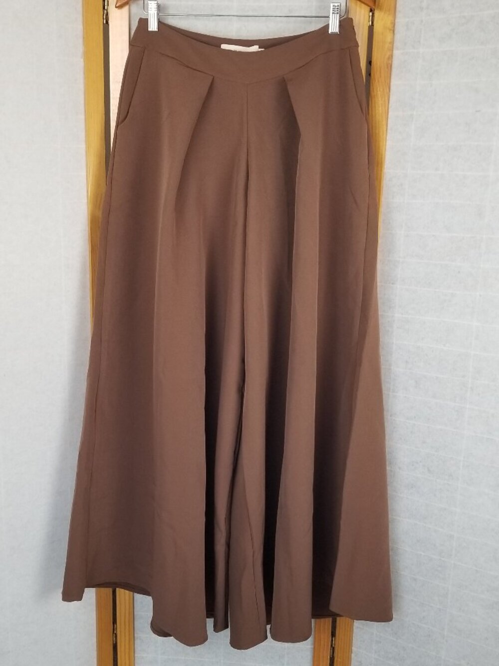 NEW Anthropologie Petra Christine Pants Brown Wide Leg Trousers Size Large NWT - Picture 2 of 10